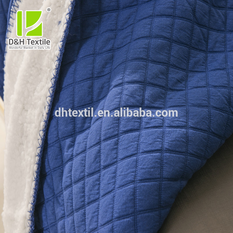 Flannel Jacquard Plaid Air Blankets For Winter Double Layer Queen Size