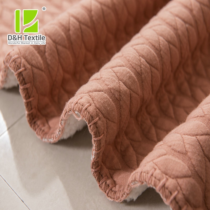 Flannel Jacquard Plaid Air Blankets For Winter Double Layer Queen Size