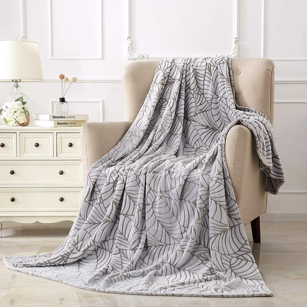 Comfortable Beautiful Design Printed Home Fleece Blanket Embossed ...