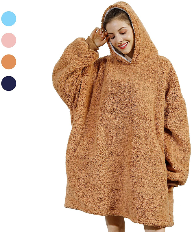 Cozy Oversized Hoodie blanket One Size Sherpa Comfortable Hoodie