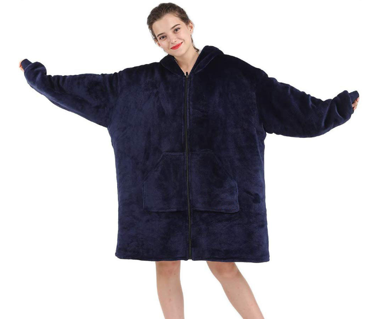 Oversized Fluffy Sherpa Fleece Hoodie Blanket Wearable Sweatshirt