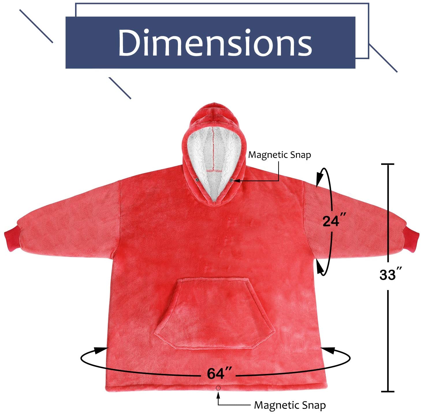 Huggle Hoodie Blanket Double Layer Thick Sherpa Throw Blanket Hoodie